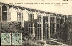 CPA Saint Brieuc Viaduc de Toupin Chemins de fer ligne de St Brieuc a Moncontour 