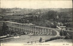 CPA Saint Brieuc Le Viaduc de Souzin Train