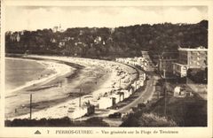 CPA Perros Guirec Vue Generale sur la Plage de Trestraou