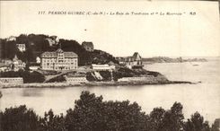 CPA Perros Guirec la Baie de Trestraou et La Roseraie