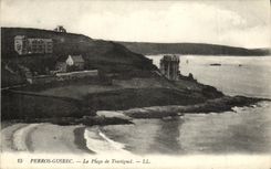 CPA Perros Guirec La Plage de Trestignel