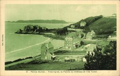 CPA Perros Guirec Trestraou La Pointe du Chateau et l lle Tome