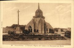 CPA Perros Guirec Le Calvaire l Eglise et le monument aux Morts