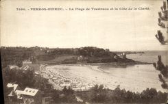 CPA Perros Guirec La Plage de Trestraou et la Cote de la Clarte