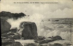 VINTAGE POSTCARD Surroundings of Paimpol Vague Island of Brehat Breaking on the Rocks