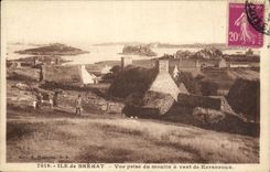 VINTAGE POSTCARD Island of Brehat Seen from of the Windmill of Keranroux