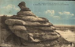CPA Tregastel Le Tirebouchon Rocher Momumental pres de la Greve Blanche
