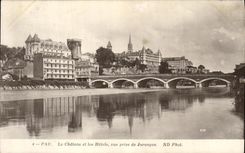 VINTAGE POSTCARD Pau the Castle and Hotels Seen from of Jurancon