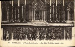 CPA Bordeaux L Eglise Saint Seurin Bas relief du maitre autel