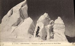 VINTAGE POSTCARD Chamonix Pyramids of Ice on the Road of Mont Blanc