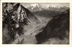 VINTAGE POSTCARD Chamonix Mont Blanc Collar Of Aravis and sight on Mont Blanc