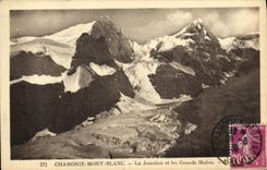 VINTAGE POSTCARD Chamonix Mont Blanc the Junction and Large Mules