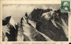 VINTAGE POSTCARD Chamonix Mont Blanc Sea Of Ice And Large Jorasses