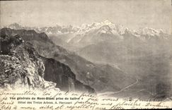VINTAGE POSTCARD Chamonix View of Mont Blanc Taken of Saleve Hotel of the thirteen trees