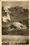 VINTAGE POSTCARD Collar of voza and Mont Blanc in winter