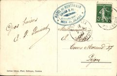 VINTAGE POSTCARD Chamonix Hotel of Montanvert and Aiguillle Thickly