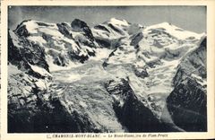 VINTAGE POSTCARD Chamonix Mont Blanc the Mount of Pratz Plan