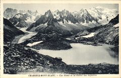 VINTAGE POSTCARD Chamonix Mont Blanc white Lake and the chain of the Needles