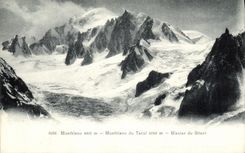VINTAGE POSTCARD Chamonix Montblanc of Tacul Glacier of the Giant