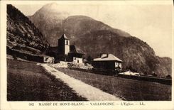 VINTAGE POSTCARD Chamonix Mont Blanc Vallorcine L Church