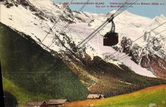 VINTAGE POSTCARD Chamonix Mont Blanc Planpraz Teleferic Seen On Mont Blanc