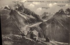 VINTAGE POSTCARD Chamonix Mont Blanc Country cottage of Flegere and the Sea of ice