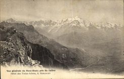 VINTAGE POSTCARD Chamonix Mont Blanc View taken of Saleve Hotel of the thirteen trees