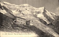 VINTAGE POSTCARD Chamonix Plan of L Switches and Mont Blanc