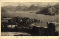 VINTAGE POSTCARD Lake D Annecy Talloires And Chapelle Of the Strand