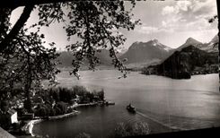 VINTAGE POSTCARD Lake Annecy Talloires and the Small Lake