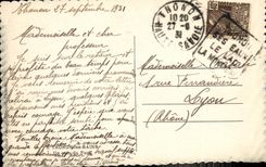 POSTAL Thonon de la VENDIMIA les Bains una esquina del puerto