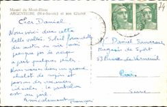 VINTAGE POSTCARD Massive of Mont Blanc Argentiere and its Glacier