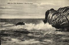CPA La Cote Bretonne Etude de Vague