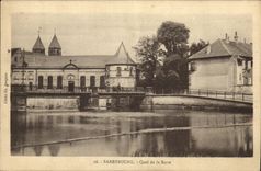 VINTAGE POSTCARD Sarrebourg Quay of the Saar