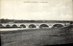 VINTAGE POSTCARD Flavigny On the Moselle the Large Bridge