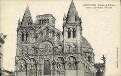 VINTAGE POSTCARD Angouleme Cathedral St Pierre Upper part of the Frontage