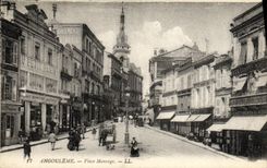 VINTAGE POSTCARD Angouleme Places Marengo At small Paris Bonneterie