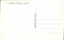 VINTAGE POSTCARD Cognac L Church Light St and Place D Weapons