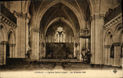 VINTAGE POSTCARD Cognac Church Light Saint the Great Nave Organ