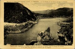CPA Environs de Chaudes Aigues au Treboul Le Lac forme par le Grand Barrage de Sarrans