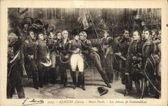 VINTAGE POSTCARD Ajaccio Fesch Museum Good byes of Fontainebleau Napoleon 1st
