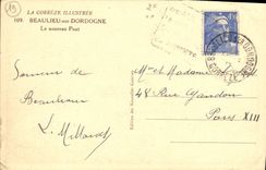 VINTAGE POSTCARD Beaulieu on the Dordogne the New Bridge