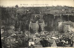 VINTAGE POSTCARD Tulle Prefecture and the Park