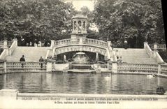 VINTAGE POSTCARD Dijon Public garden Darcy Staircases and perrons