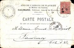 POSTAL Abbaye de la VENDIMIA de las reglas del honor de Flavigny Escalier D del R P Lacordaire