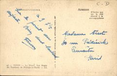 VINTAGE POSTCARD Dijon the Museum Angels of the Tomb of Philippe the Bold one