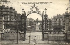 VINTAGE POSTCARD Dijon Public garden Darcy Seen Of the Principal Gate of Exit