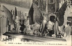 VINTAGE POSTCARD Dijon the Museum the Tomb of Jean Without Fear and Marguerite de Bauiere