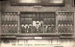 VINTAGE POSTCARD Dijon the Museum Retable D Furnace bridge Jacques de Baerze