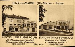 VINTAGE POSTCARD Luzy on the Marne France Hotel Beausejour Purfina